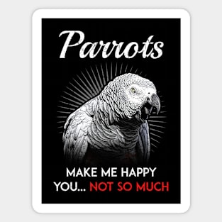 Grey Parrots Make Me Happy Magnet